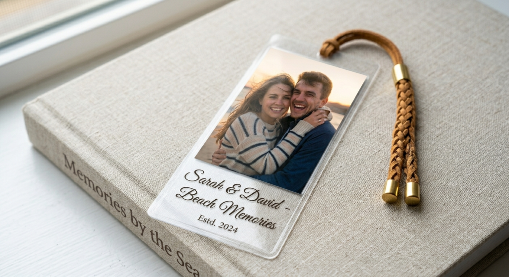 wallet size photo as personalized bookmark